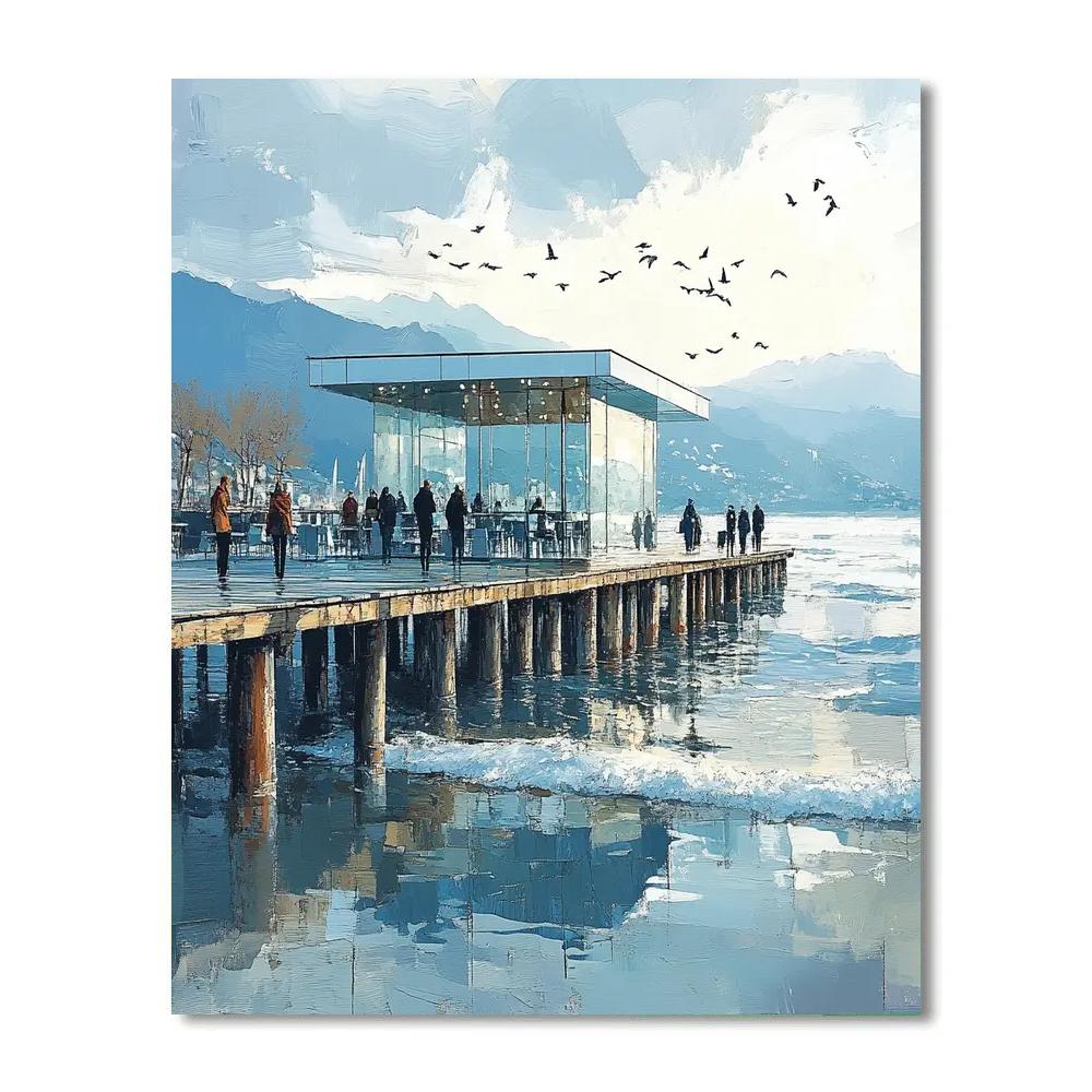 Contemporary Waterfront Pier Vancouver Canada paint by numbers