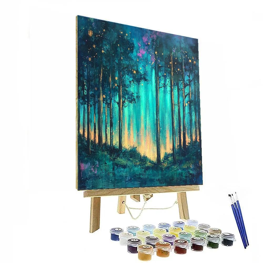 Edgar Degas Inspired Aurora Forest paint by color