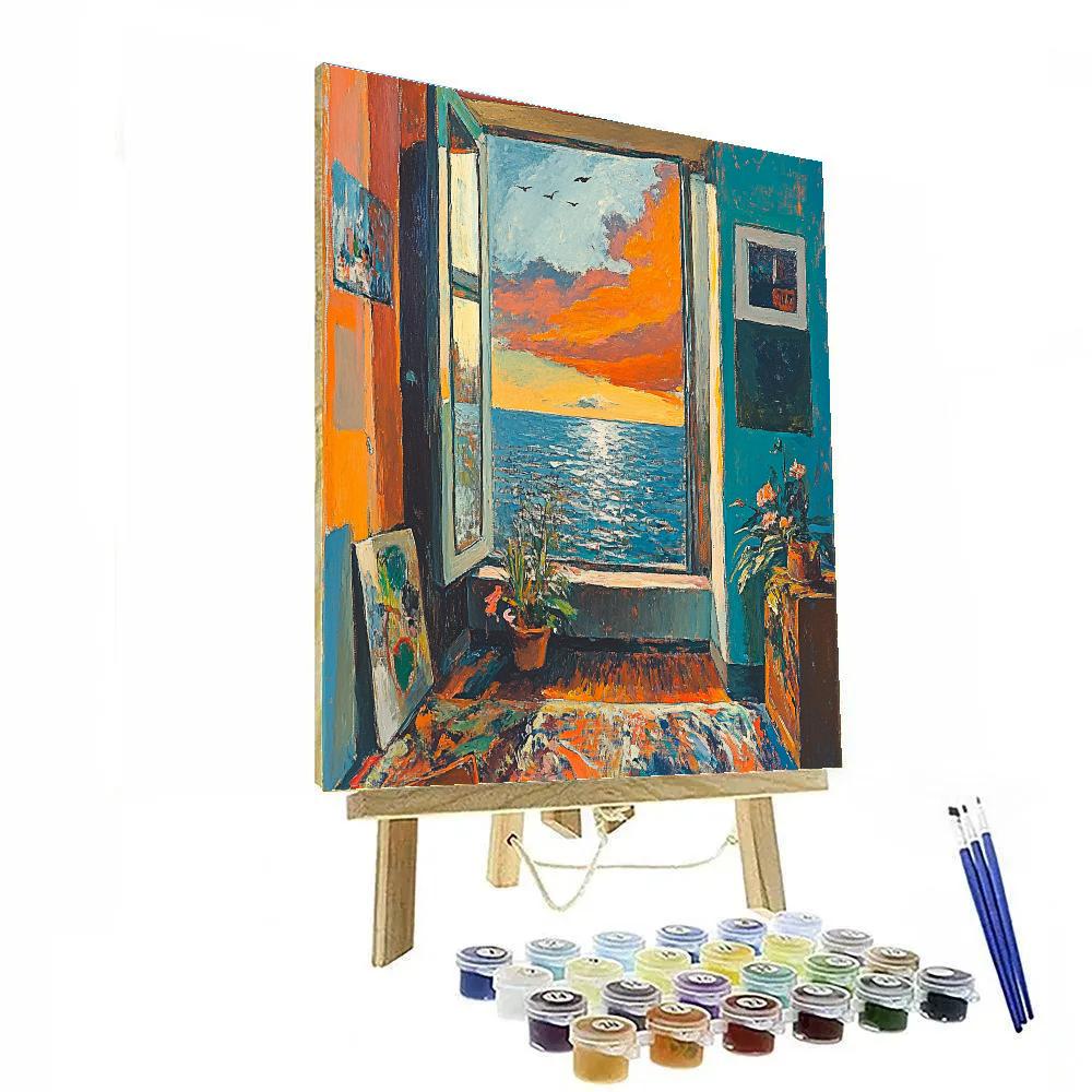 Munch Inspired Storm Window painting number kit