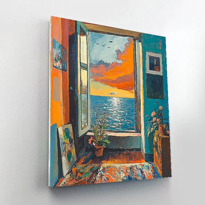 Munch Inspired Storm Window painting number kit