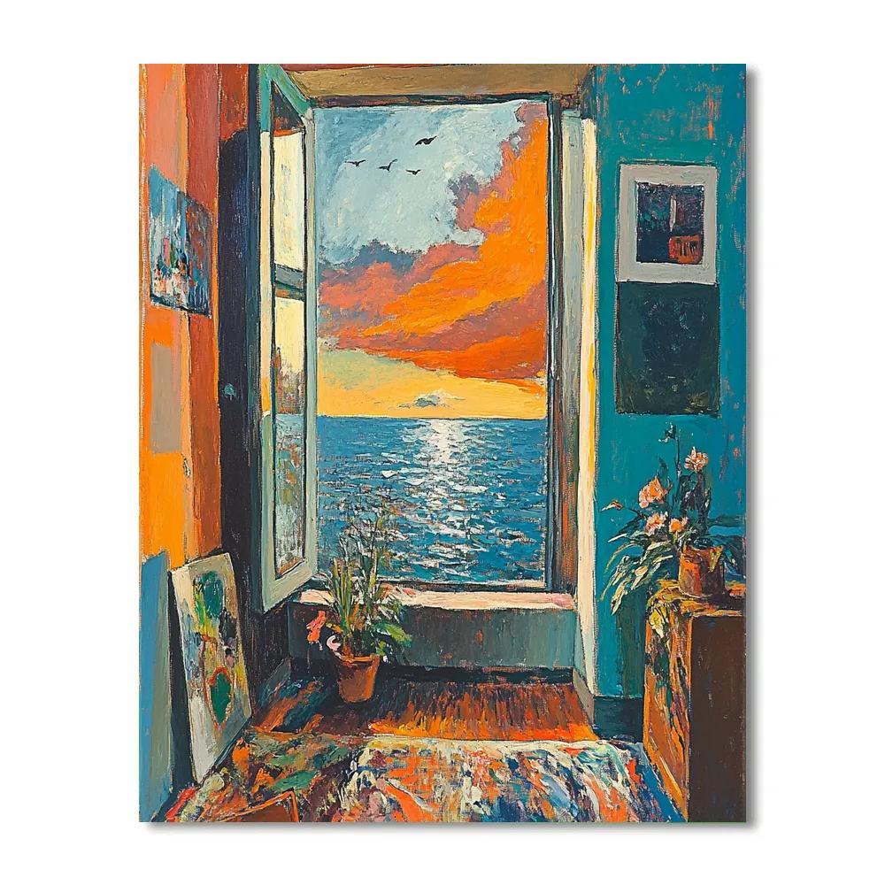 Munch Inspired Storm Window painting number kit