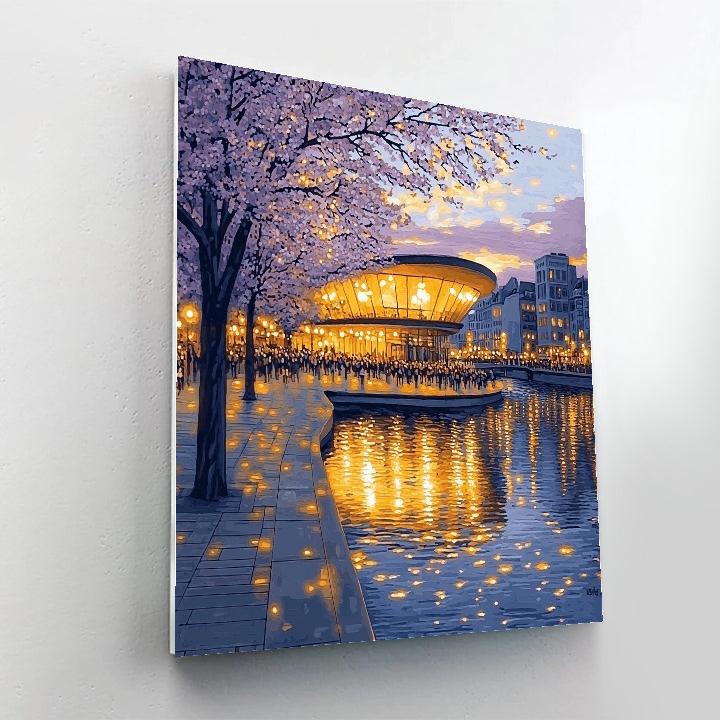Riverwalk Opera House View Brisbane Australia Numbered painting kits