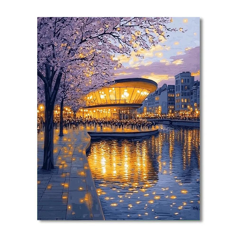Riverwalk Opera House View Brisbane Australia Numbered painting kits