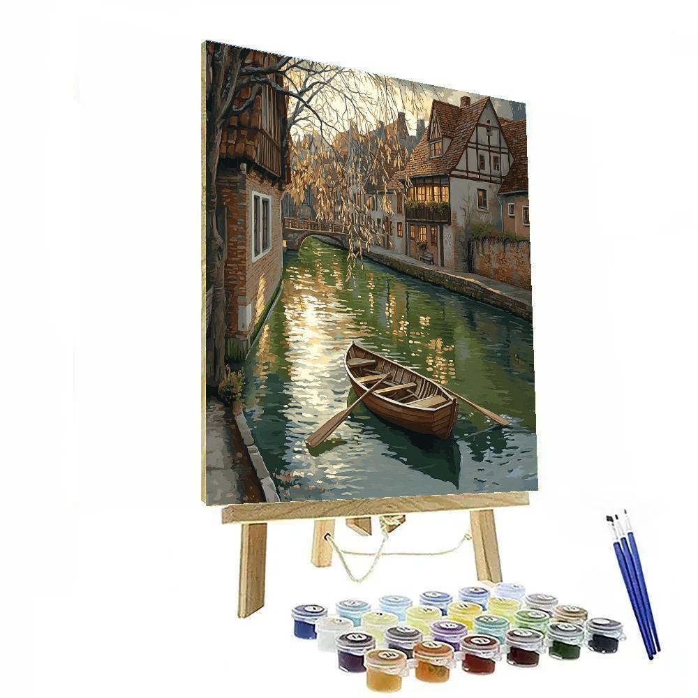 Canal Boat Life Bruges Belgium Numbered painting kits