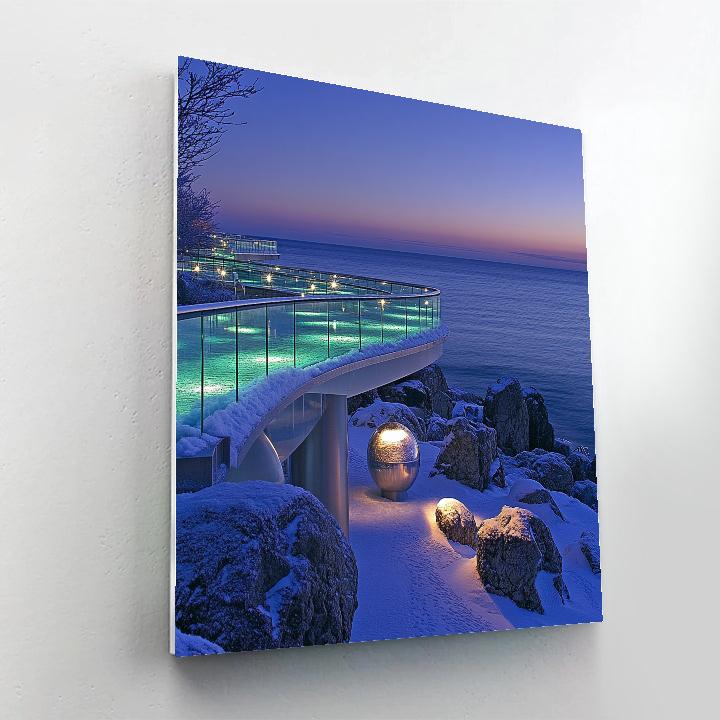 Glass Promenade Reykjavik Iceland paint by color