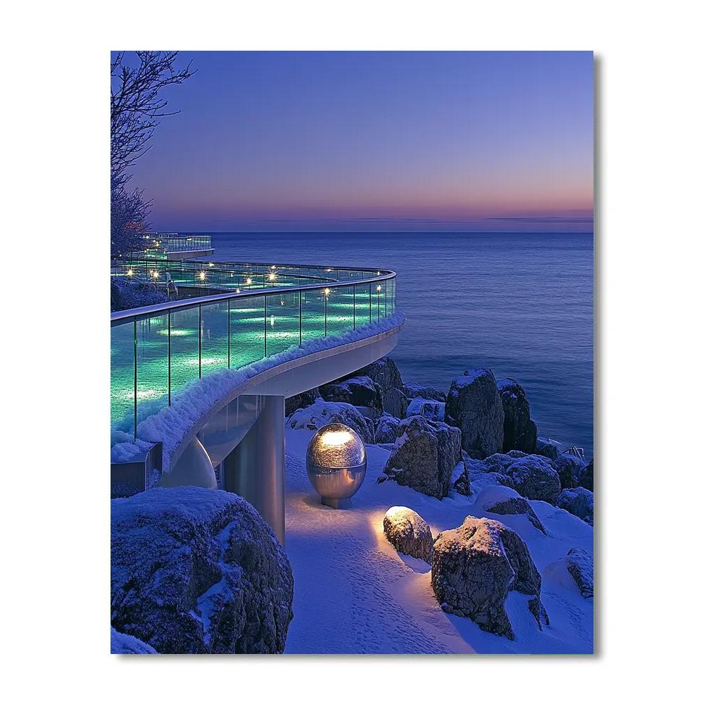 Glass Promenade Reykjavik Iceland paint by color