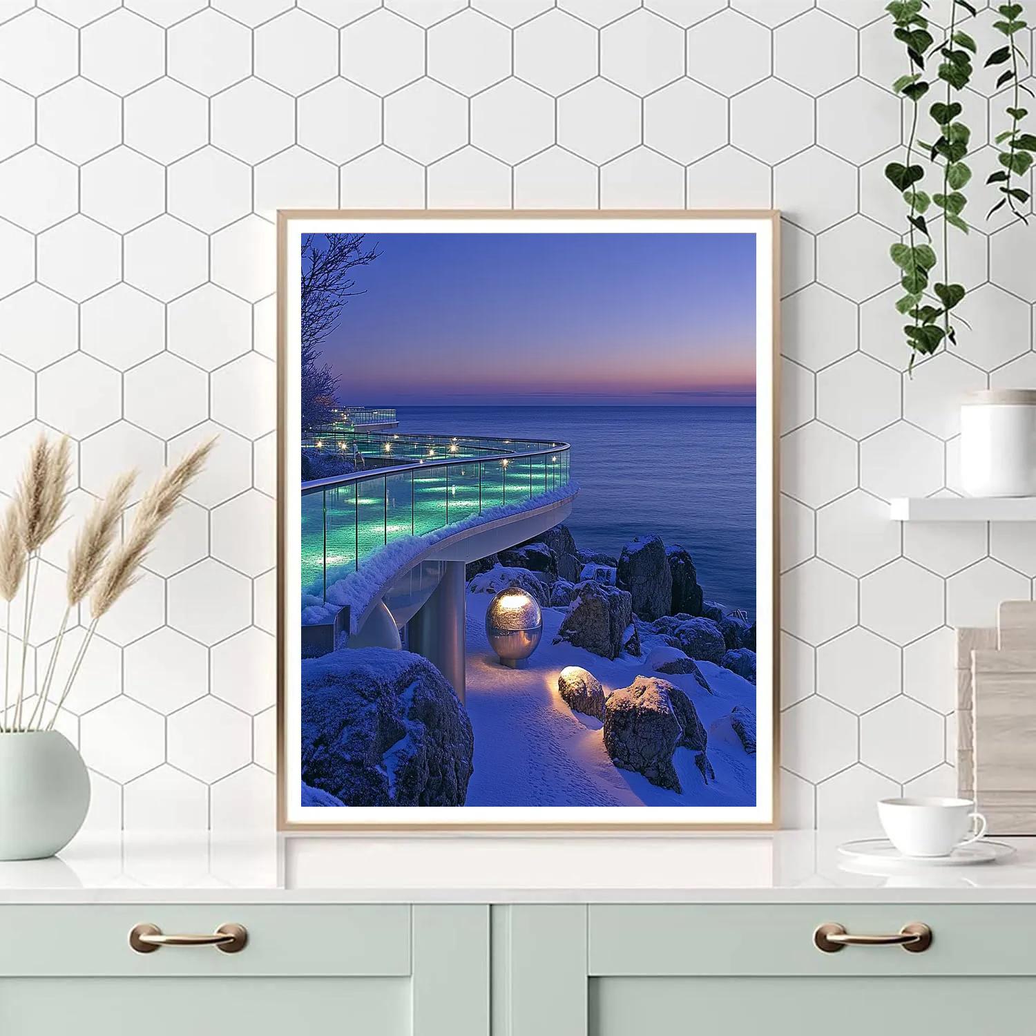 Glass Promenade Reykjavik Iceland paint by color