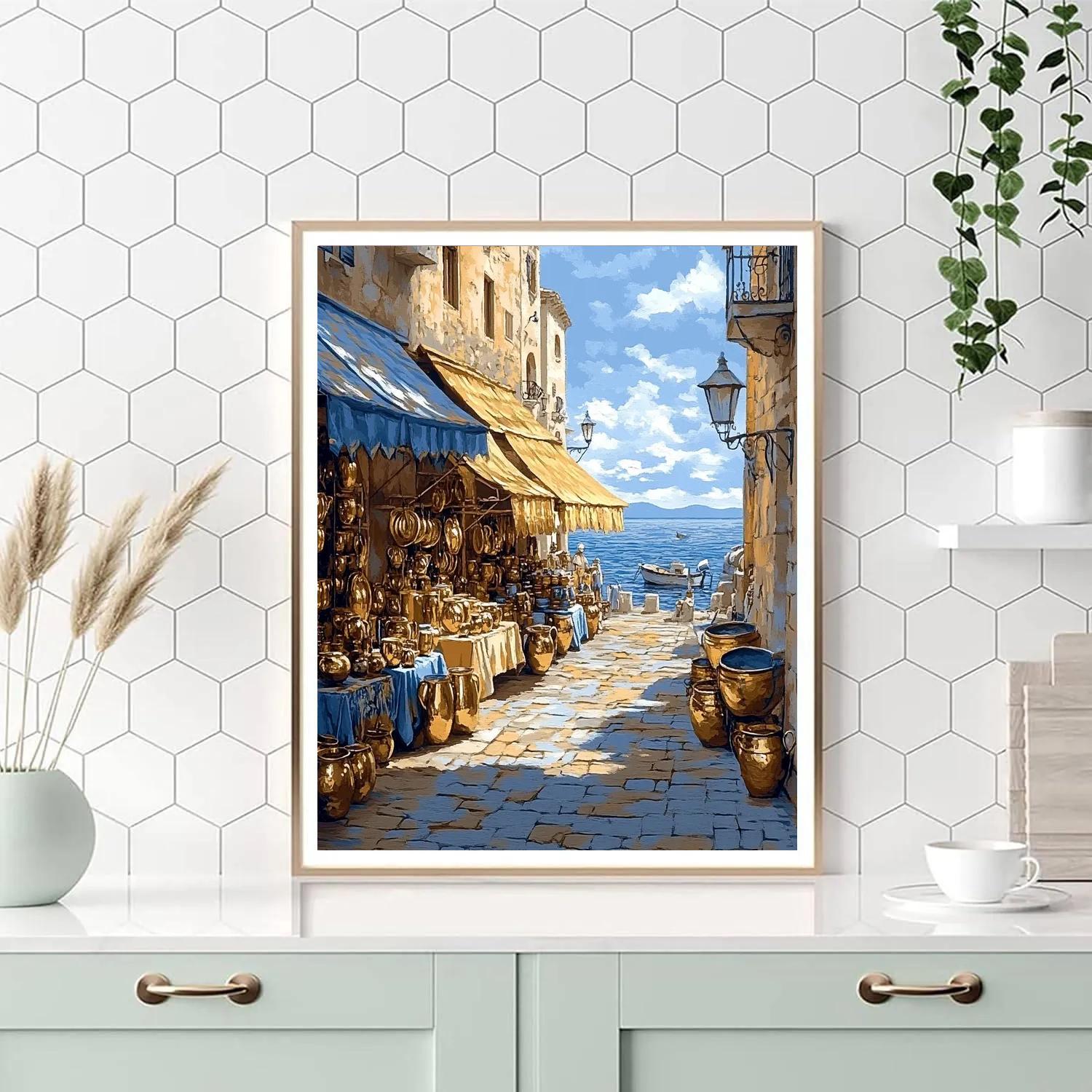 Market Promenade Alexandria Egypt Paint by numbers kits