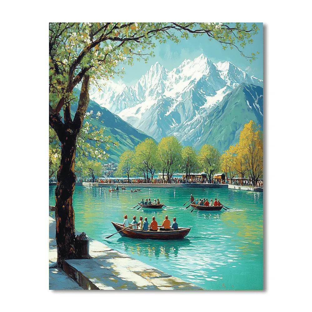 Lakeside Boardwalk Geneva Switzerland Paint by numbers kits