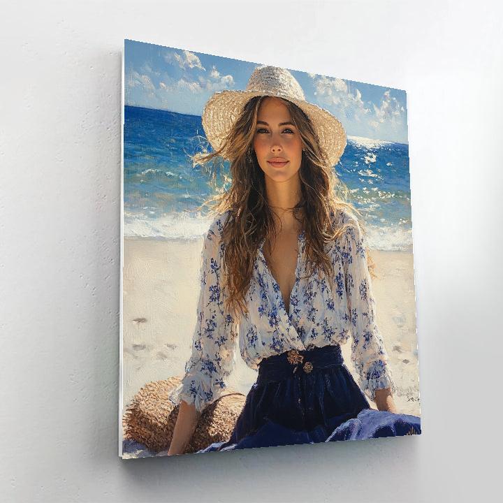 Sargent Inspired Seaside Portrait paint by color