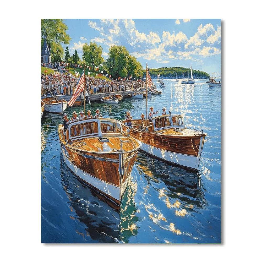 Old Harbor Boat Festival Stockholm Sweden Paint by numbers art