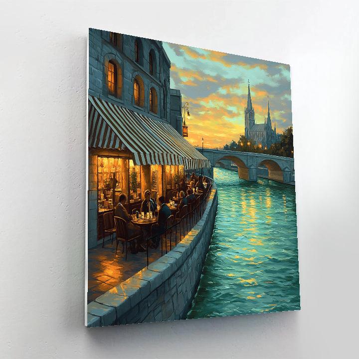 Canal Side Cafes Ghent Belgium paint by color