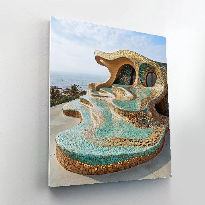 Gaudi Inspired Park Pavilion Paint by numbers art