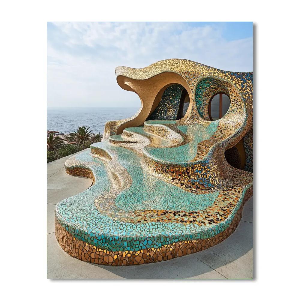Gaudi Inspired Park Pavilion Paint by numbers art