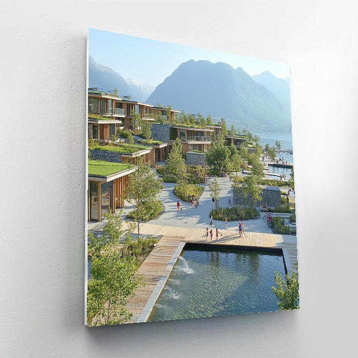 Sustainable Waterfront District Oslo Norway painting number kit
