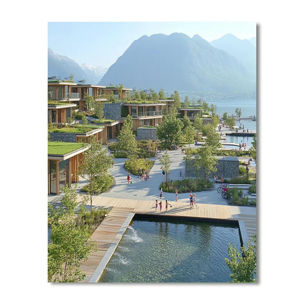 Sustainable Waterfront District Oslo Norway painting number kit