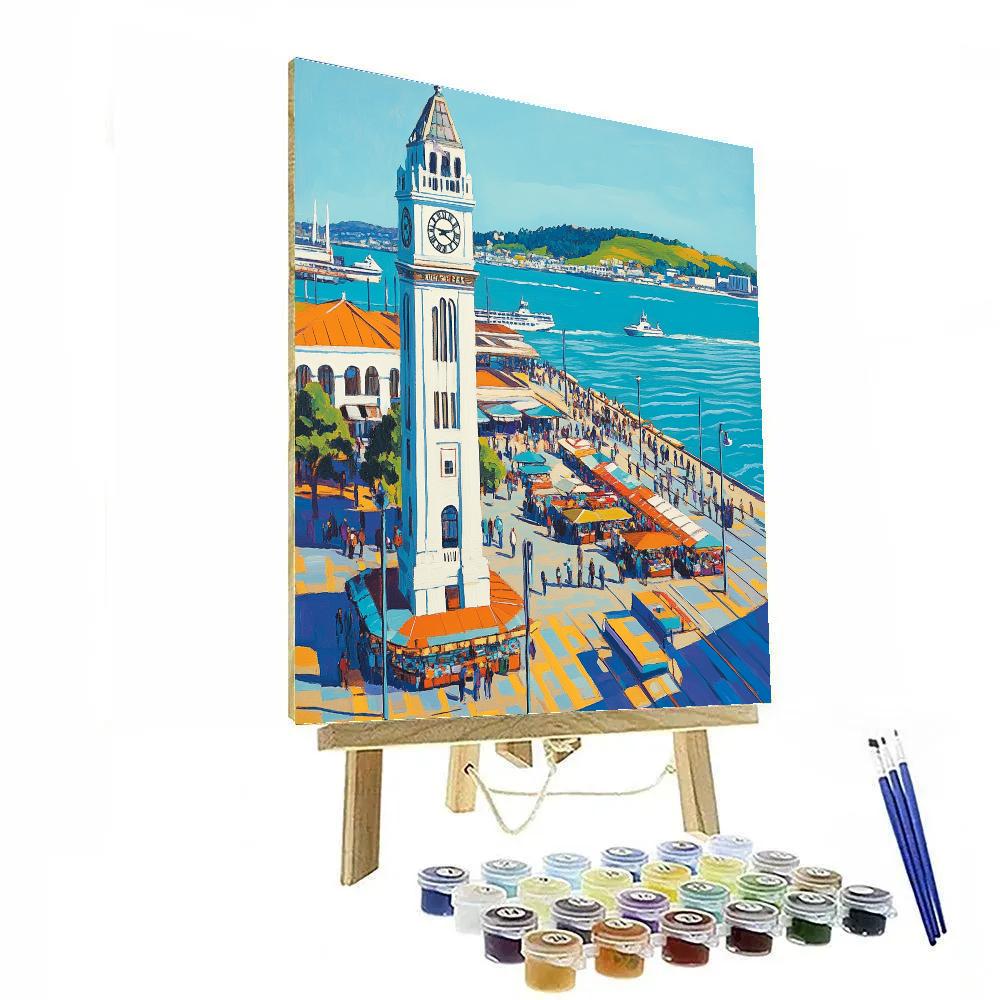 Lively Ferry Plaza San Francisco United States paint by color