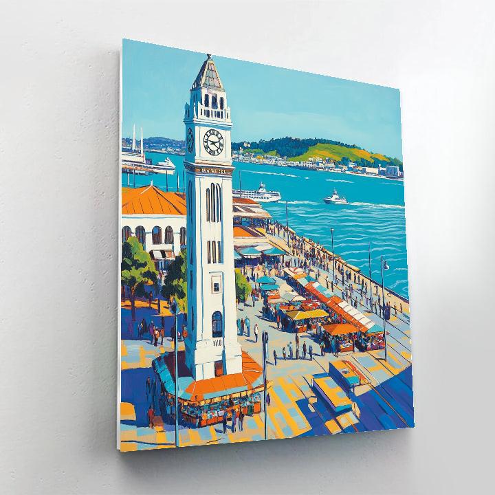Lively Ferry Plaza San Francisco United States paint by color