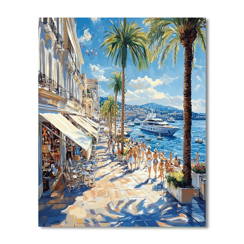 Seaside Promenade Cannes France Numbered painting kits