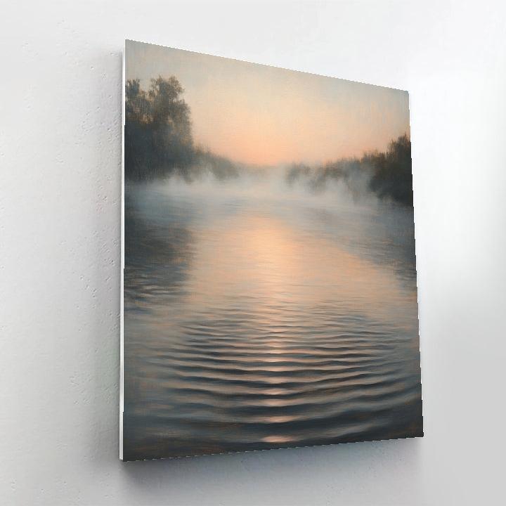 Edgar Degas Inspired Dawn Mist Over River paint by color