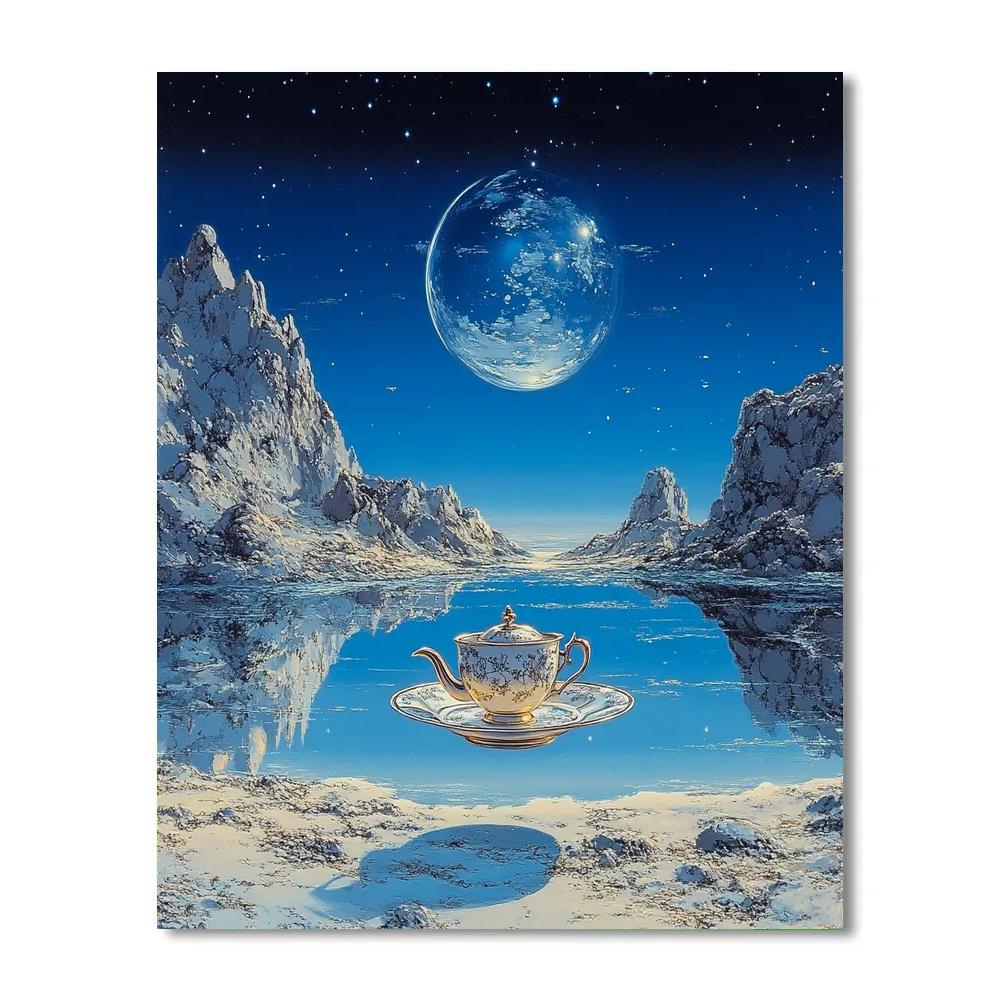 Magritte Inspired Moonlit Tea painting number kit