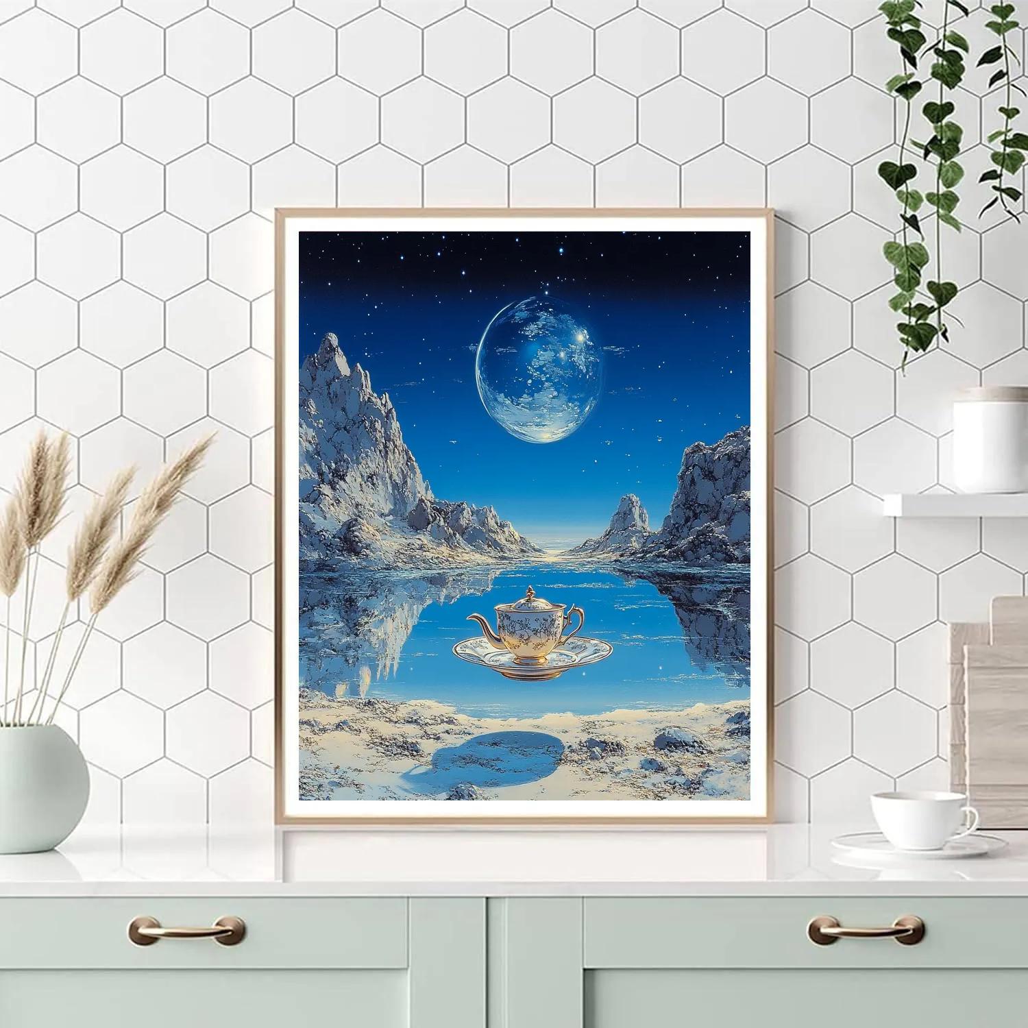 Magritte Inspired Moonlit Tea painting number kit