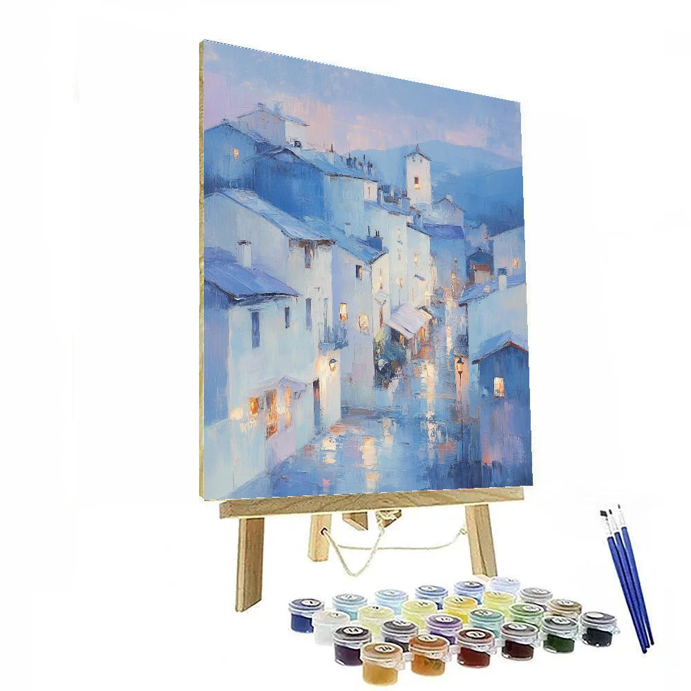 Edgar Degas Inspired Silver Rain Over City Rooftops DIY paint by numbers