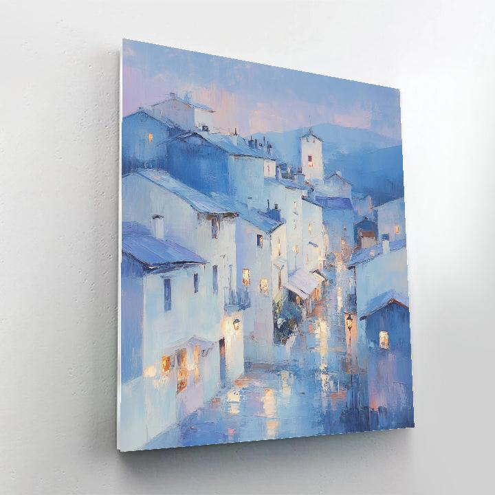 Edgar Degas Inspired Silver Rain Over City Rooftops DIY paint by numbers