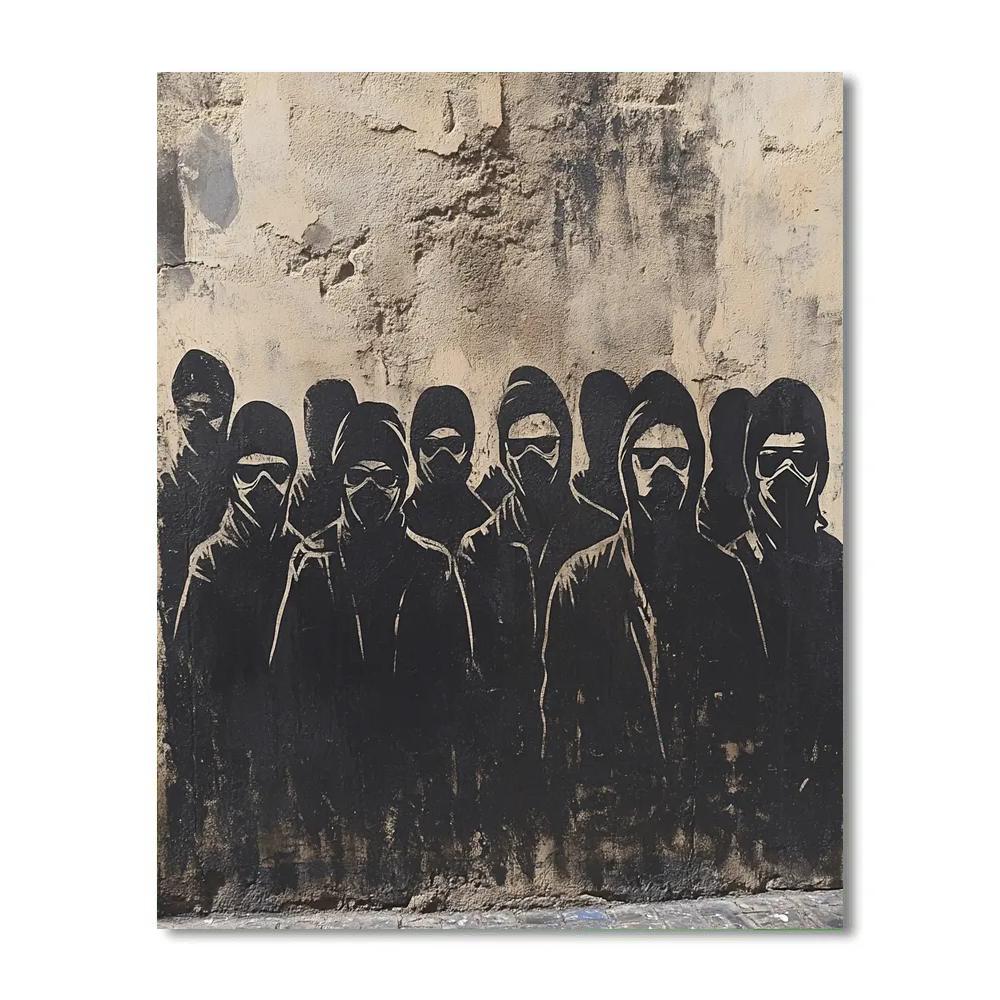 Banksy Inspired Neon Protest paint by numbers