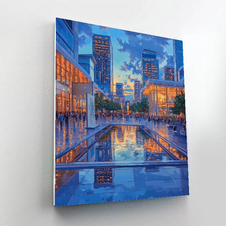 Civic Plaza At Dusk Mexico City Mexico Paint by numbers kits