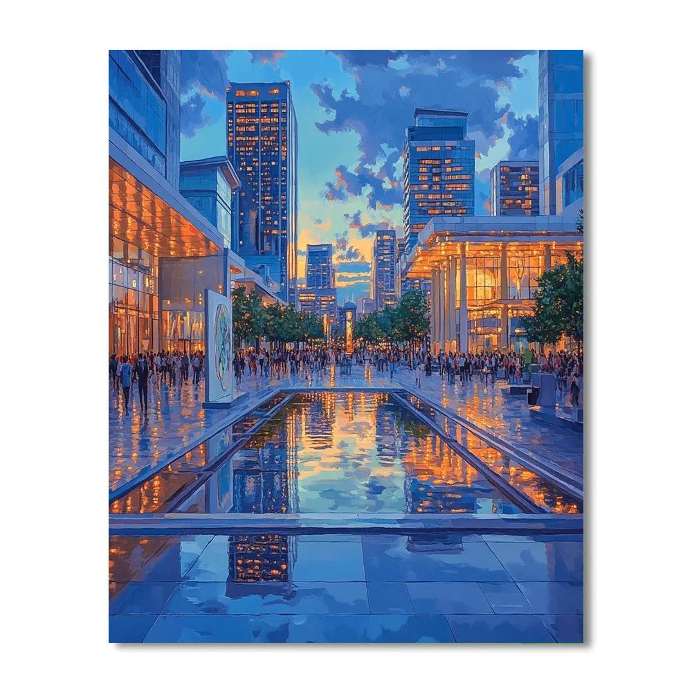 Civic Plaza At Dusk Mexico City Mexico Paint by numbers kits