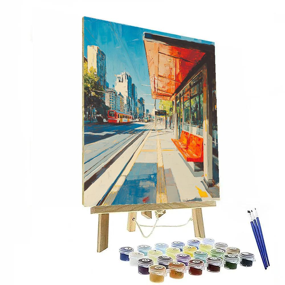Manet Inspired Tram Stop DIY paint by numbers