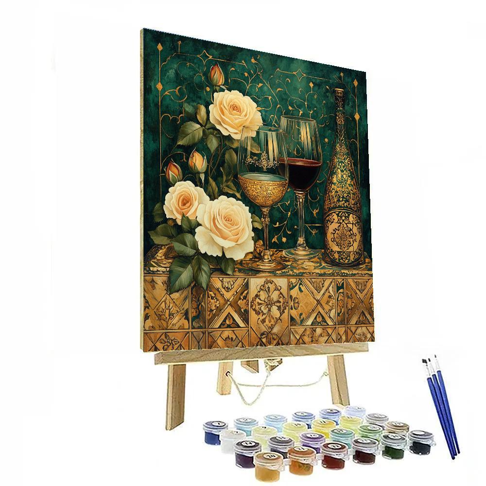 Klimt Inspired Wine And Roses paint by numbers
