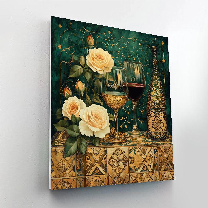 Klimt Inspired Wine And Roses paint by numbers