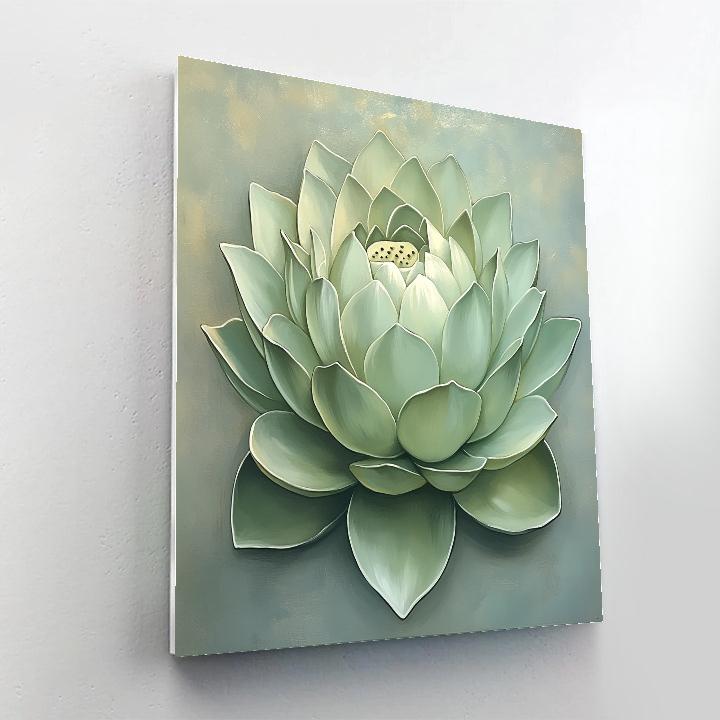 Michelangelo Inspired Celadon Lotus paint by number
