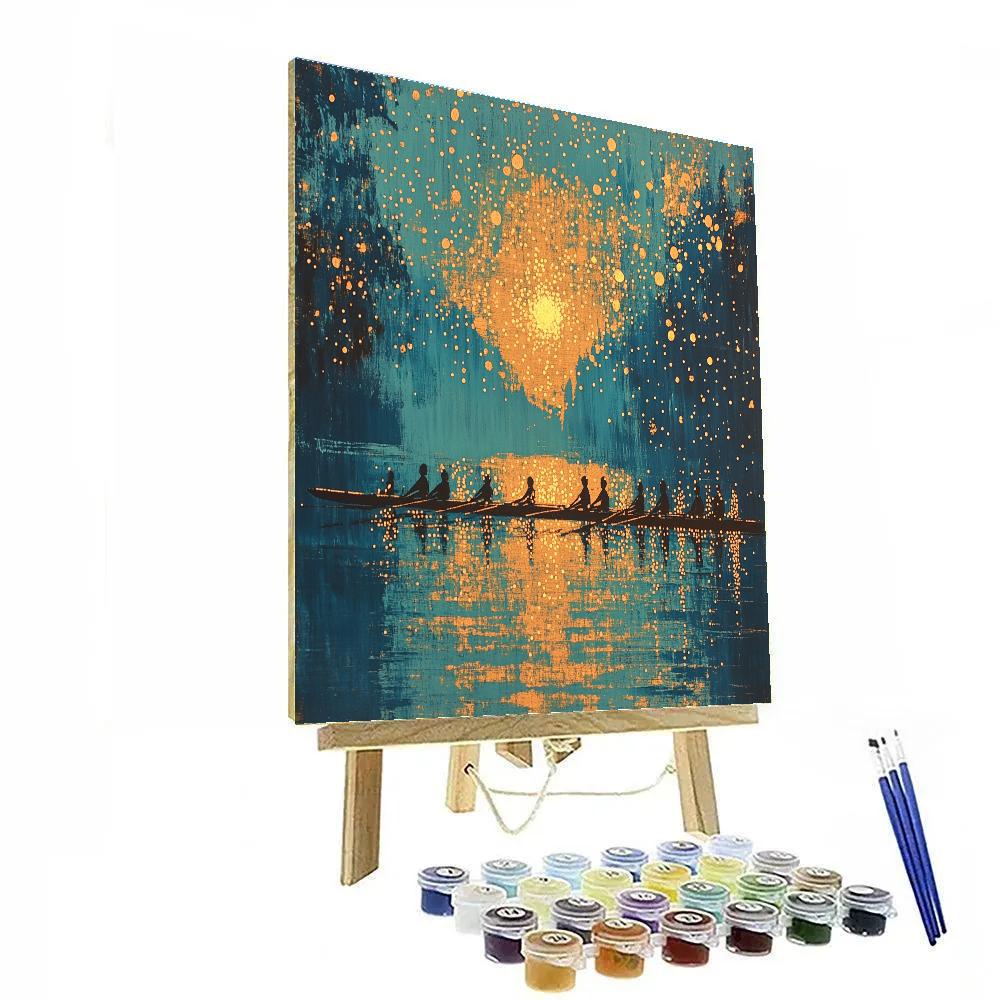 Seurat Inspired Morning Rowers Paint by numbers kits