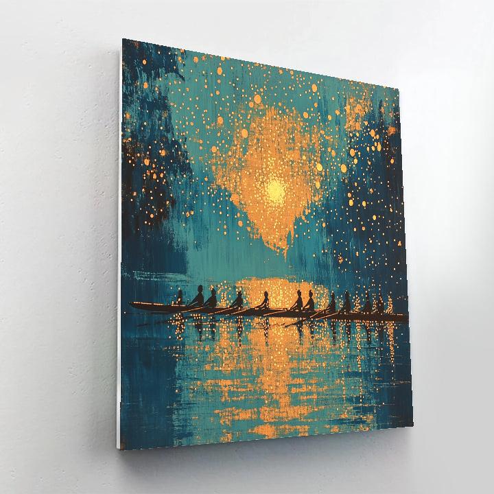 Seurat Inspired Morning Rowers Paint by numbers kits