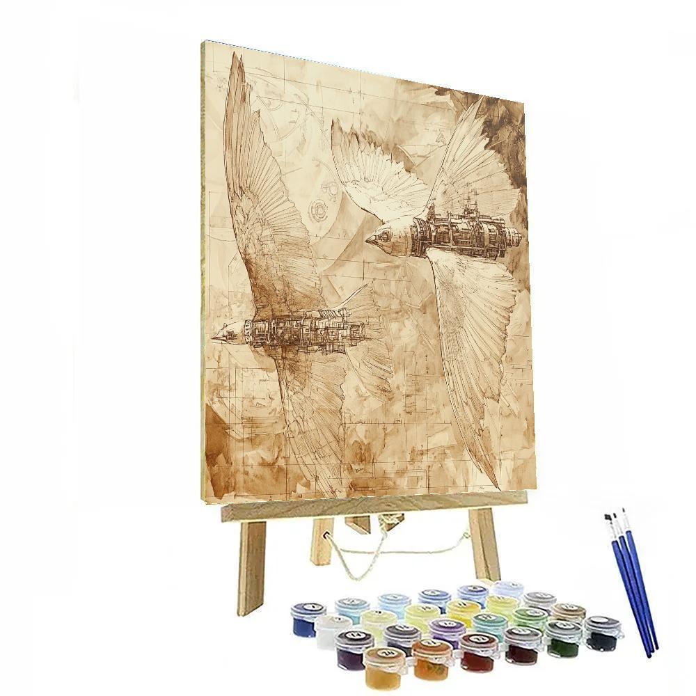 Leonardo Inspired Study Of Wings paint by color