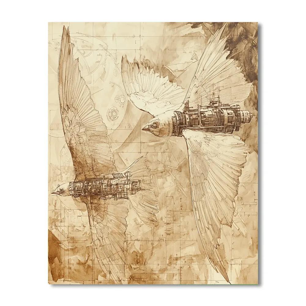 Leonardo Inspired Study Of Wings paint by color