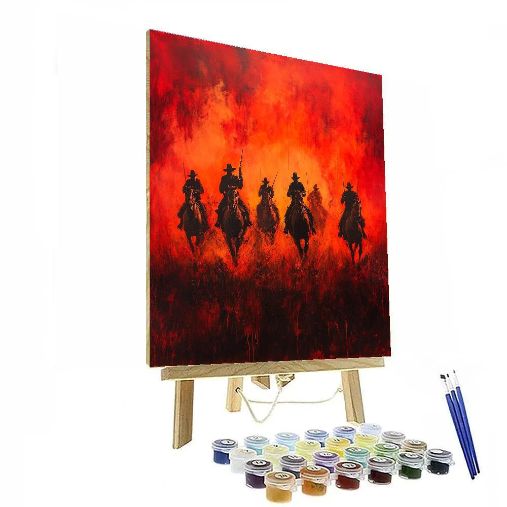 Delacroix Inspired Flaming Horizon Paint by numbers art