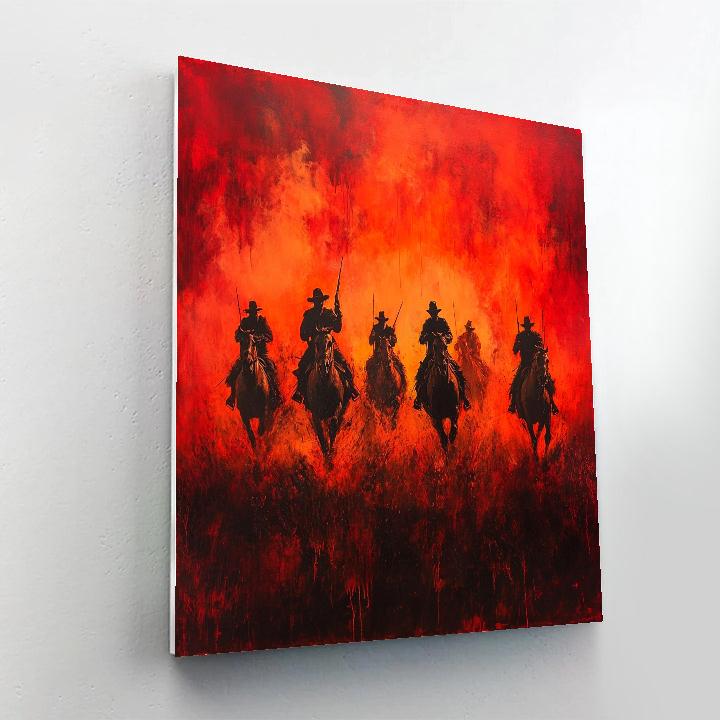 Delacroix Inspired Flaming Horizon Paint by numbers art