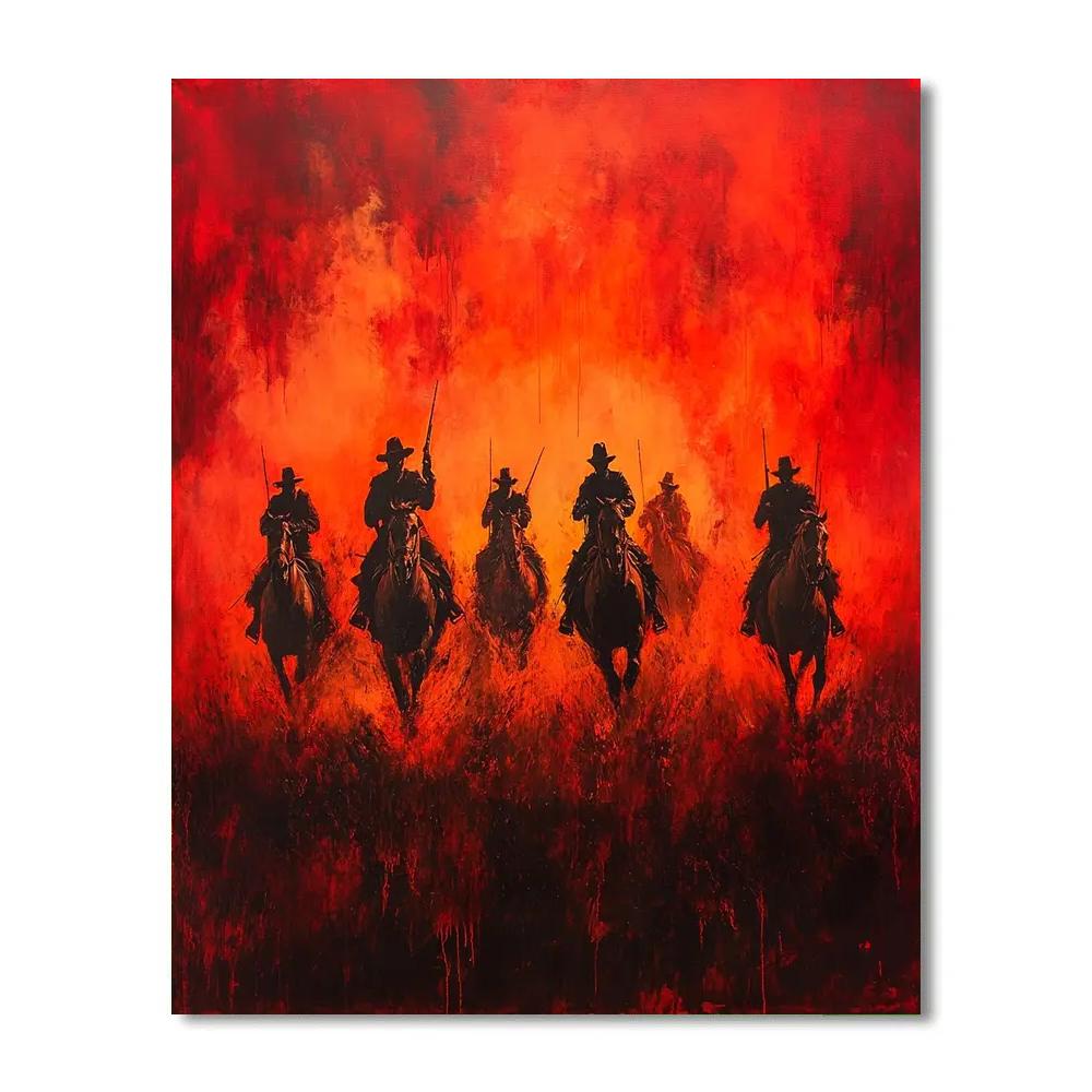Delacroix Inspired Flaming Horizon Paint by numbers art