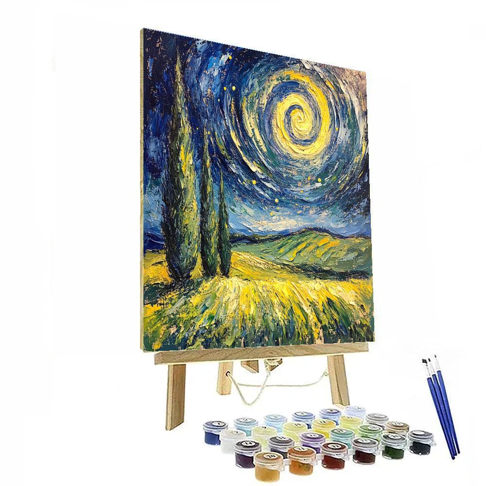 Van Gogh Inspired Cypress Moonrise Paint by numbers kits