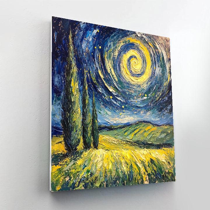 Van Gogh Inspired Cypress Moonrise Paint by numbers kits