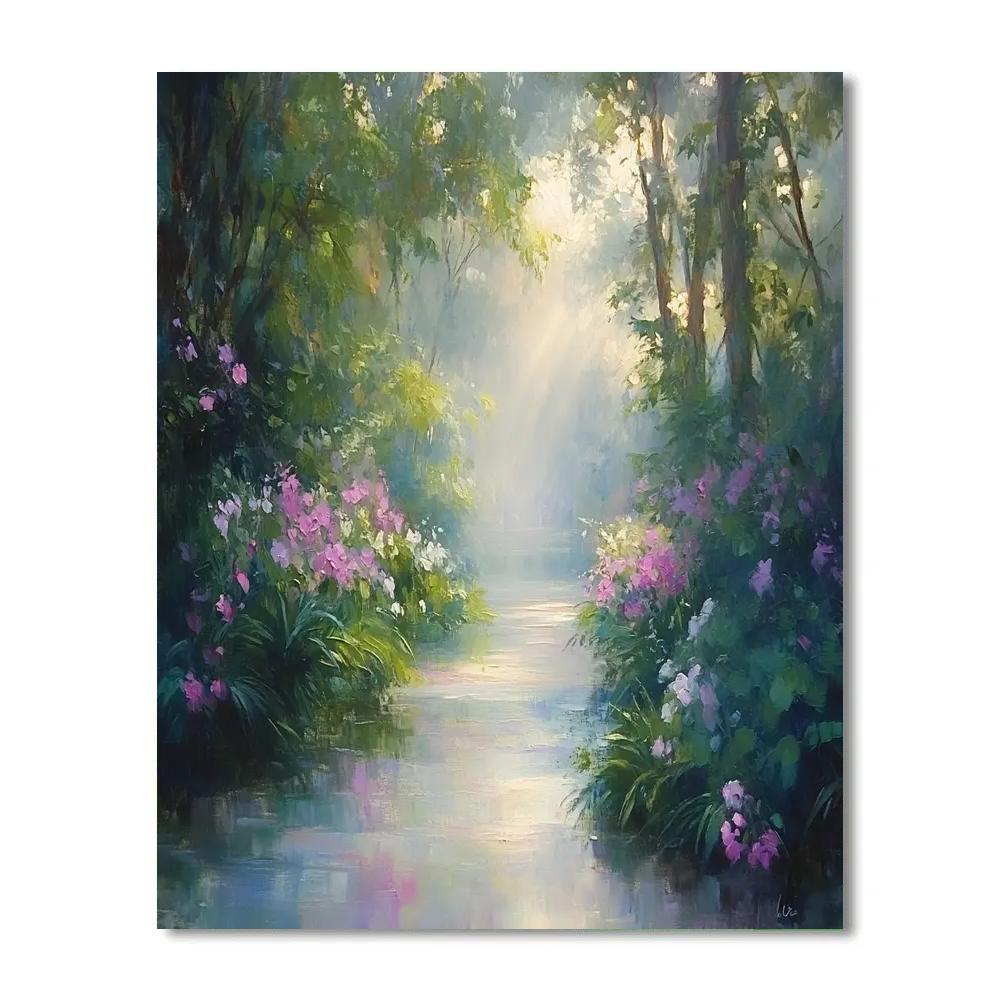 Monet Inspired Foggy Garden Gate DIY paint by numbers