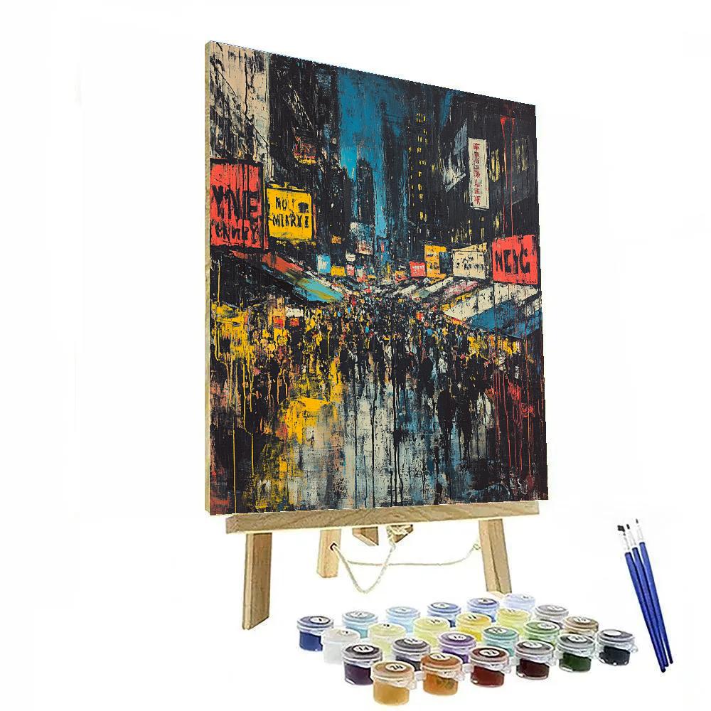 Jackson Pollock Inspired Night Market Number painting