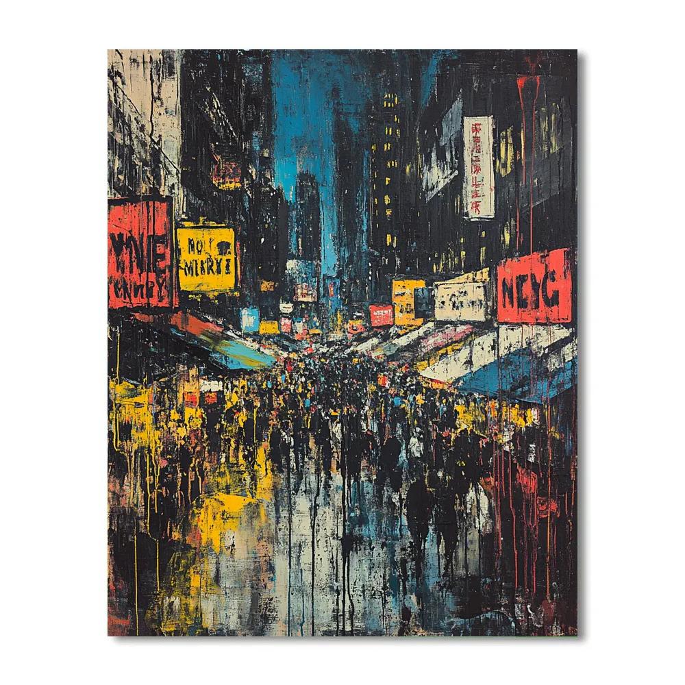 Jackson Pollock Inspired Night Market Number painting