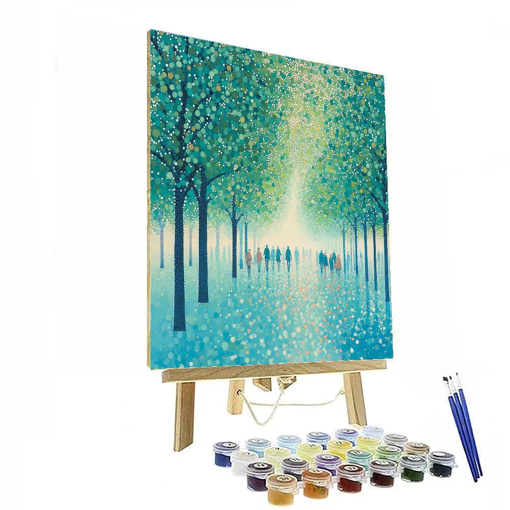 Seurat Inspired Garden Promenade paint by number