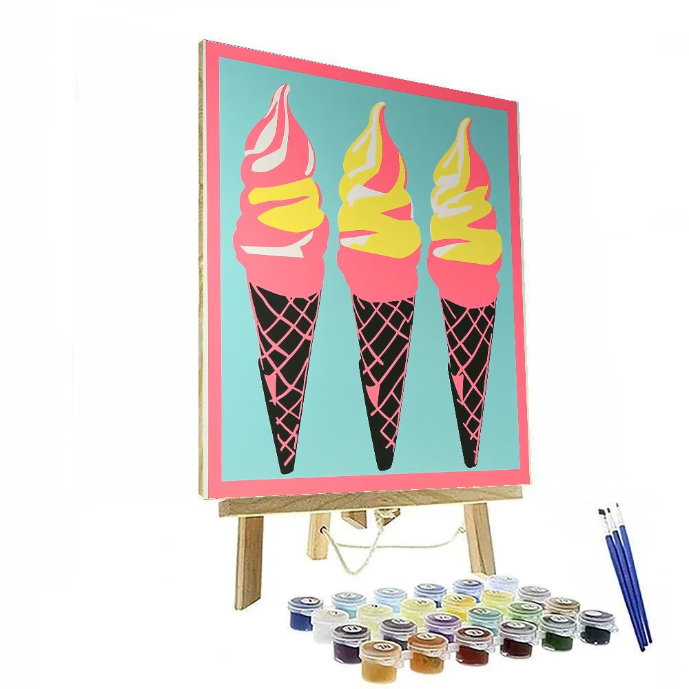 Warhol Inspired Ice Cream Quartet Paint by numbers art