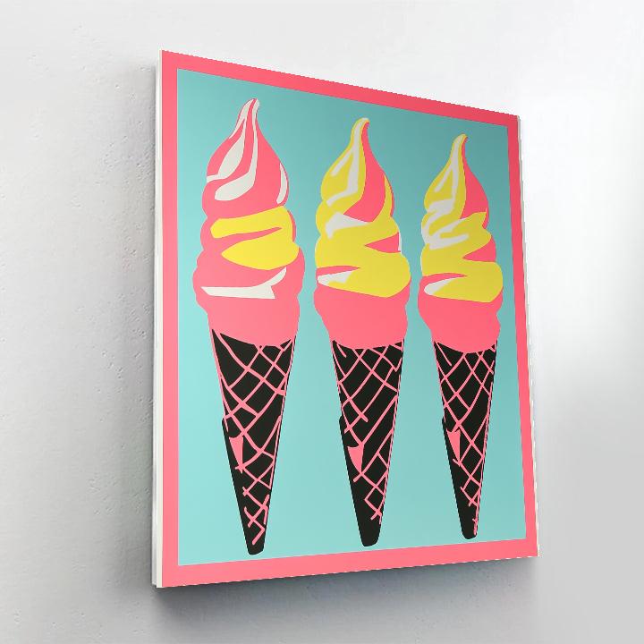 Warhol Inspired Ice Cream Quartet Paint by numbers art
